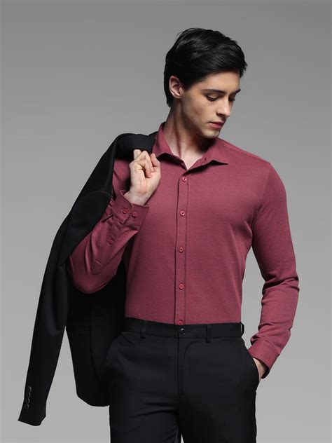 Pink Knitted Full Sleeves Shirt