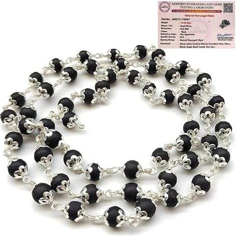 DIVARTH Karungali Malai Original 54 Beads Certified Ebony Wood Mala ...