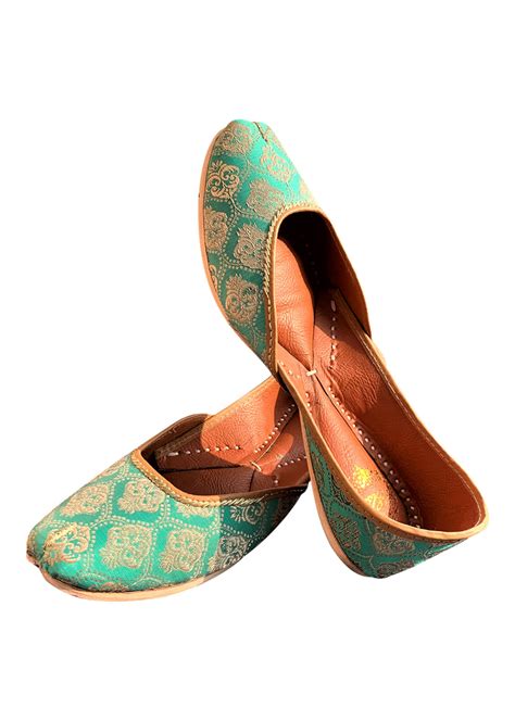Get Brocade Detail Green Juttis at ₹ 999 | LBB Shop