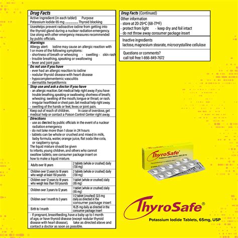 ThyroSafe Potassium Iodide Tablets 65mg USP, 40 India | Ubuy