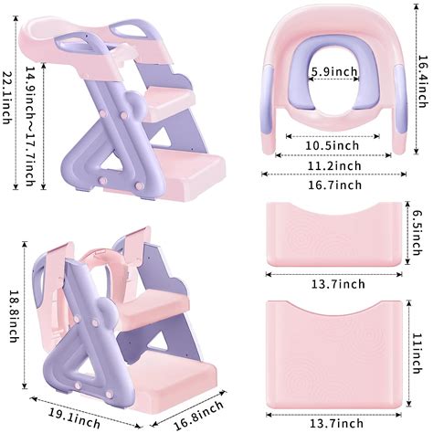 Buy Potty Training Seat with Ladder, Foldable Toddler Toilet Potty ...