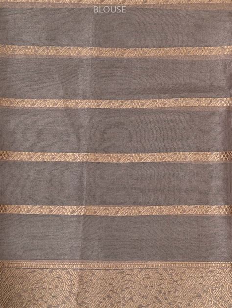 Grey Tissue Handloom Banarasi Saree - Sacred Weaves