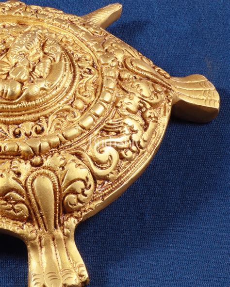 Buy Pure Brass Tortoise with Lord Ganesha Engraving – Vastu Approved, 8 ...