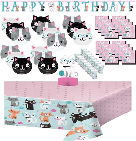 Buy Purr-FECT Cats Kitty Kitten Jumbo Deluxe Birthday Party Supplies ...