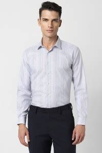 VAN HEUSEN Men Striped Formal Blue Shirt - Buy VAN HEUSEN Men Striped ...