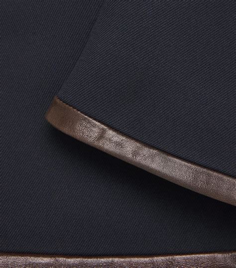 Sandro Paris Blue Leather-Detail Mini Skirt | Harrods IN