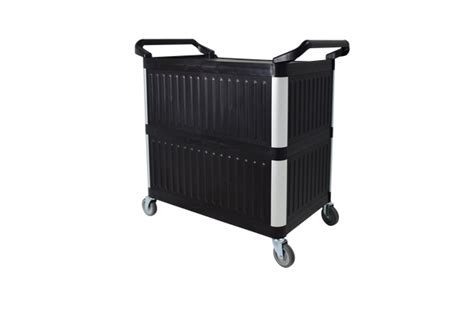 Bigapple 3-Tier Rolling Plastic Service Cart, 250kg Capacity Utility C