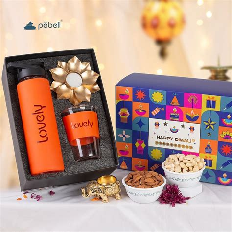 Personalized Glass Bottle & Viral Glass with Gold Lotus Diya – Diwali ...