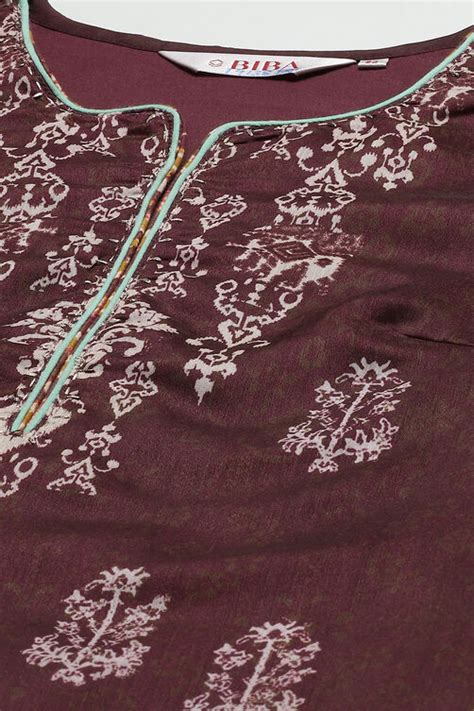 Brown Straight Art Silk Kurta