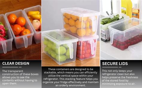 Buy Wincy Fridge Storage Plastic Transparent Boxes Kitchen Refrigerator ...
