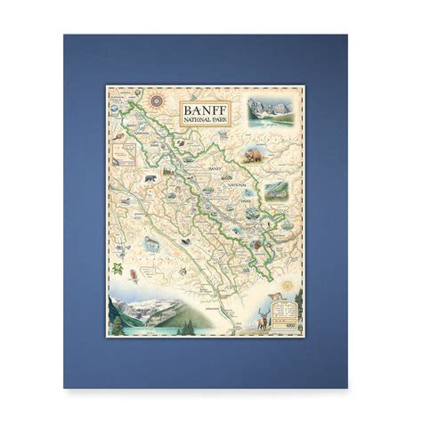 Banff National Park Map Art Prints, Posters, Puzzles
