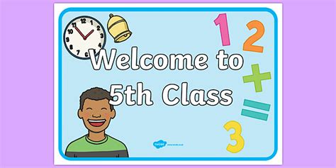 Welcome to 5th Class Display Poster - Ireland