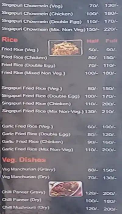 Menu at Indian Chinese Fast food, Delhi, D 393