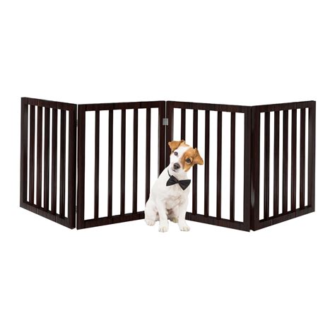 PETMAKER Retractable Pet Gate - 4-Panel Freestanding Wood India | Ubuy