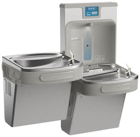 ELKAY, On-Wall, 8 gph @ 50°F, Bi-Level Drinking Fountain with Bottle ...