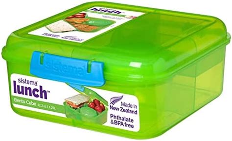 Buy Sistema Lunch Collection Bento Cube, Solid Assorted Colors with ...