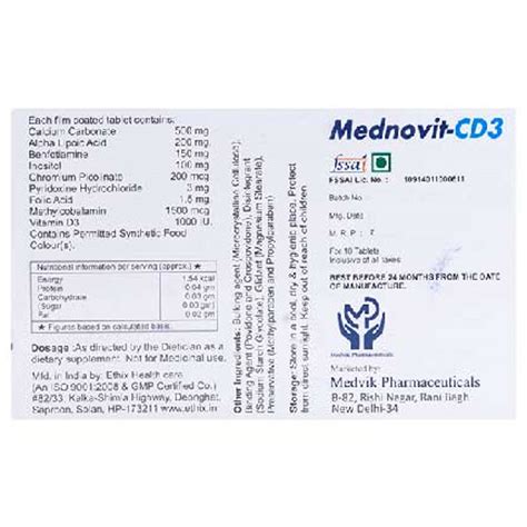 Mednovit-Cd3 Tablet | Uses, Side Effects, Price | Apollo Pharmacy