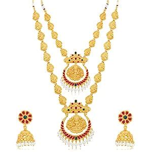 Buy Sukkhi Traditional Gold Plated Goddess Long Haram Temple Necklace ...