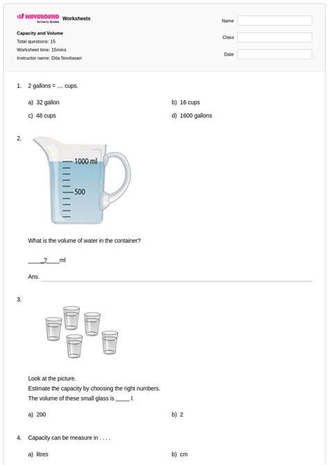 50+ Customary Capacity worksheets for Class 2 on Wayground | Free ...