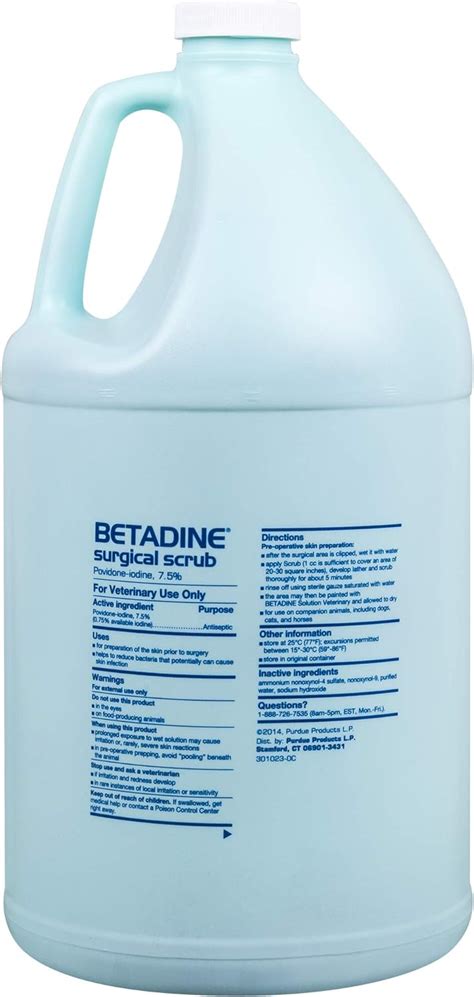 Buy Betadine Surgical Scrub Veterinary, Povidone-Iodine 7.5%, 1 Gallon ...