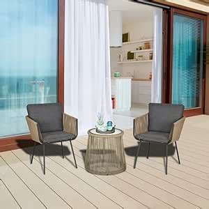 DRX 3 Piece Patio Rope Set Outdoor Woven Rope Conversation Balcony ...