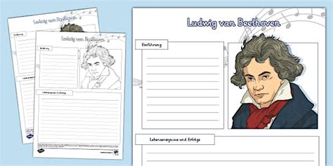 Ludwig van Beethoven - Biografie-Vorlage (teacher made)