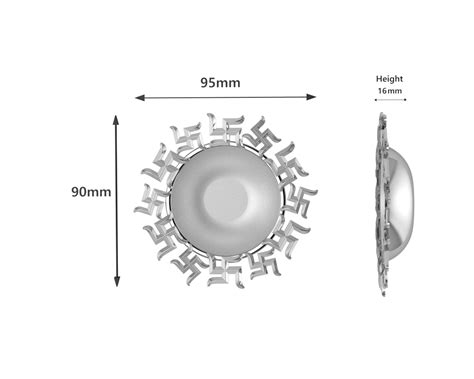 Multi Swastik Motif Round Diya – Krysaliis Solid Silver