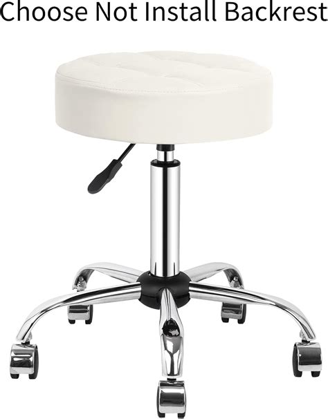 Buy HomeMiYN Rolling Stool with Back Support Height Adjustable Swivel ...