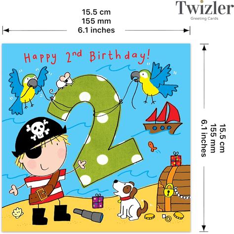 Twizler 2nd Birthday Card Boy Pirate – Age 2 India | Ubuy