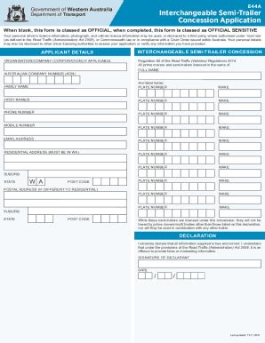 Fillable Online Interchangeable Semi-Trailer Concession Application ...