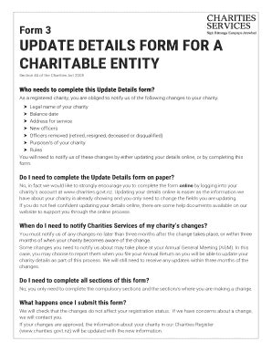 Fillable Online As a registered charity, you are obliged to notify us ...