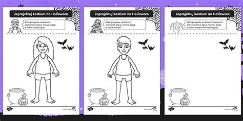 Halloween | Zaprojektuj kostium | Karty pracy na Halloween