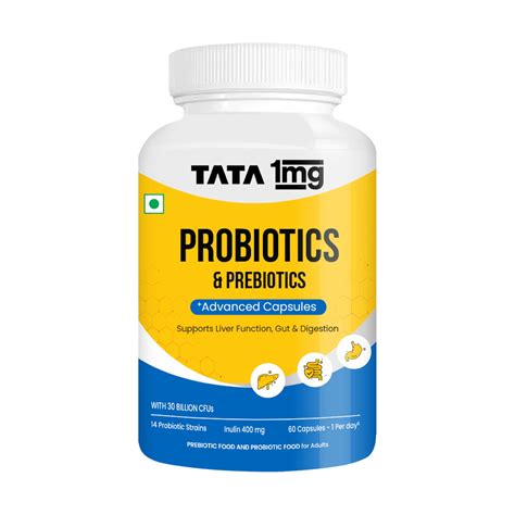 Tata 1mg Probiotics 30 Billion Cfus Capsules With Prebiotic Fiber ...