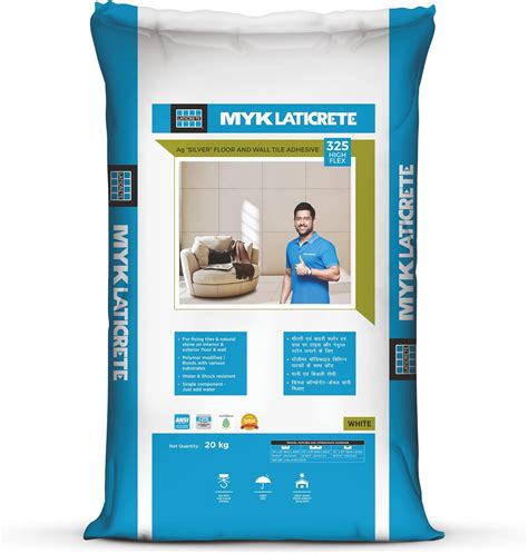 MYK LATICRETE Tile Adhesive 325 High Flex (20 kg White) | Ideal for ...