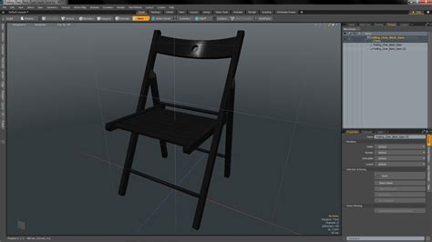 Folding Chair Black Open 3D model | 3D Molier International