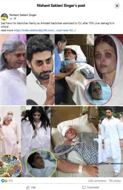 Fact Check: Is Amitabh Bachchan in ICU with critical liver damage?