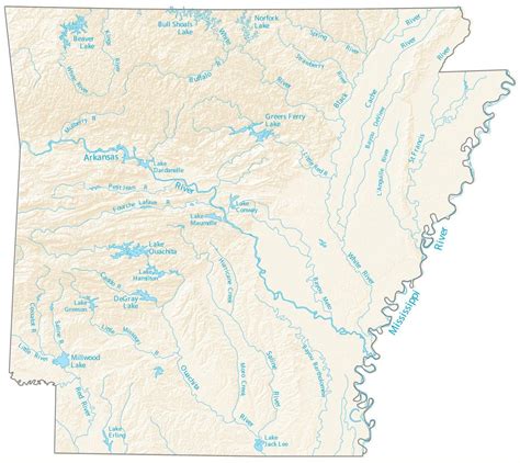 Arkansas river physical map