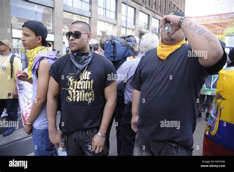 Milan (Italy), members of the group Latin Kings participate in a ...