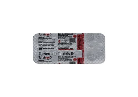 Torsivac 5mg Tablet: View Uses, Side Effects, Price & Substitutes