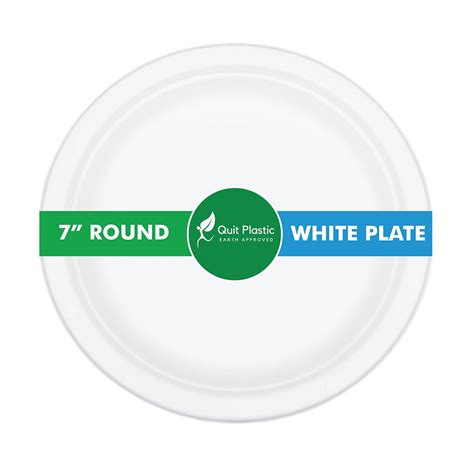 Export Eco-Friendly 7-Inch Sugarcane Bagasse Plain Round Snacks Plate