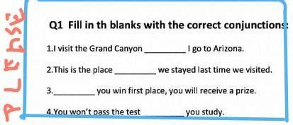 fill the conjuctions in this blanks .in this given image please ...