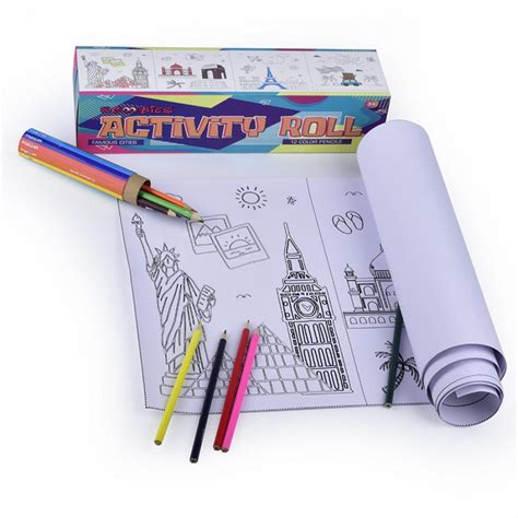 Activity Roll - Yankee | Include 12 Coloured Pencils | 6 Feet Long | 9 ...