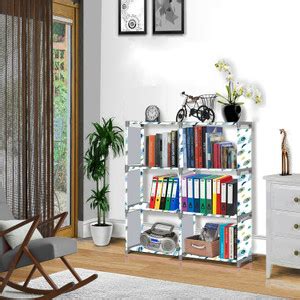 XENABO Peacock Feather Print 8 Layer Simple Bookshelf/Multipurpose Rack ...