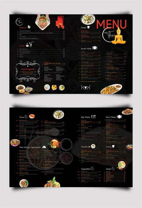 Entry #43 by twozone for Menu Design for Thai Food Resturant. 8 x 14 4 ...