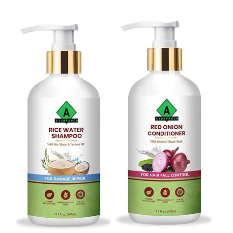 Buy Ayurpanch Rice Water Shampoo with Coconut and Red Onion Conditioner ...