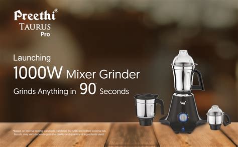 Buy Preethi Taurus Pro MG-256 | 1000 Watt Mixer Grinder | 3 Jars ...