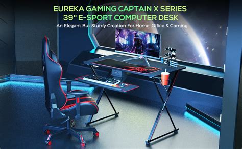 EUREKA ERGONOMIC 39 Inch Gaming Desk for Small Spaces, X Shaped ...