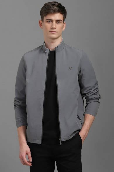 Buy Men Casual Grey Solid Jacket Online - 40021168 | Louis Philippe