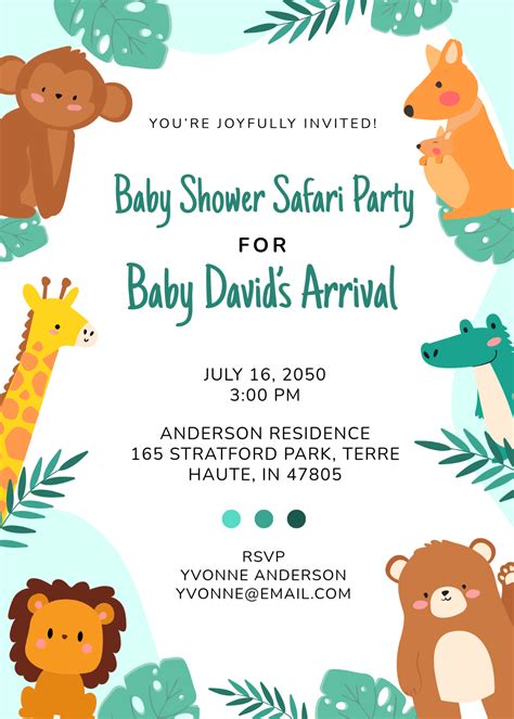 Free Printable Safari Baby Shower Templates