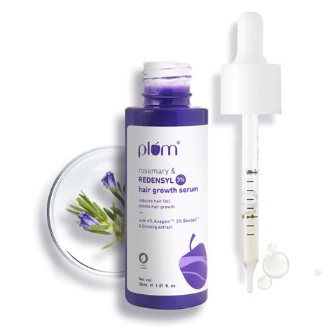 Plum Hair Growth Serum | 3% Redensyl + 4% Anagain + 3% Baicapil | Rose ...